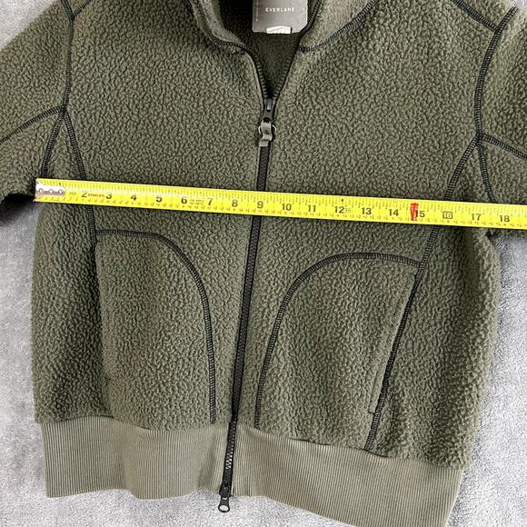 Everlane ReNew Teddy Bomber Jacket Womens S Army Green Sustainable Hiking - Picture 7 of 8